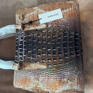 Perfect Fall Handbag NWT Brahmin Small Finley Truffle Python Ombre Melbourne